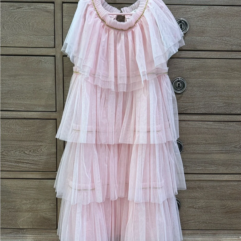 Quince Pink Layered Formal Kids Dress - Picture 1 of 3